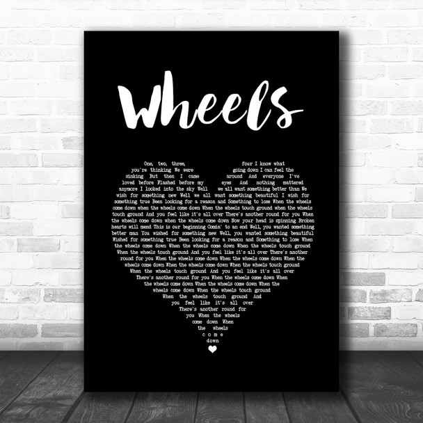 Foo Fighters Wheels Black Heart Song Lyric Quote Music Print