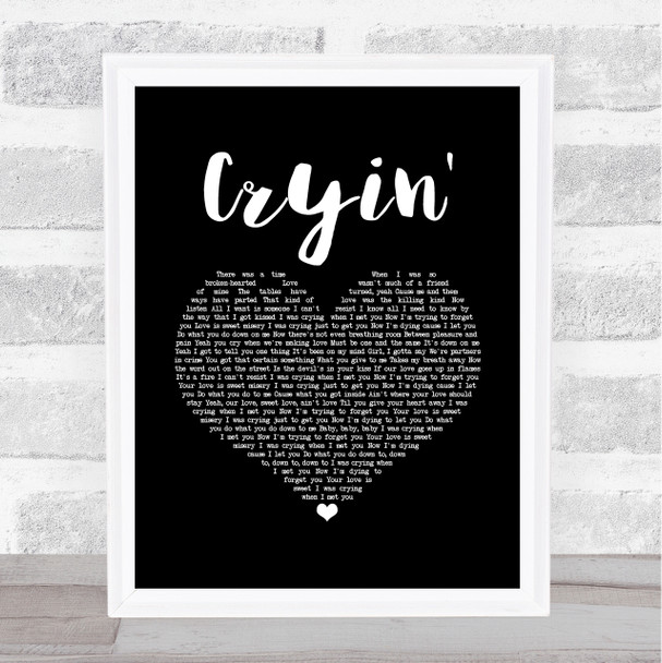 Aerosmith Cryin' Black Heart Song Lyric Quote Music Print