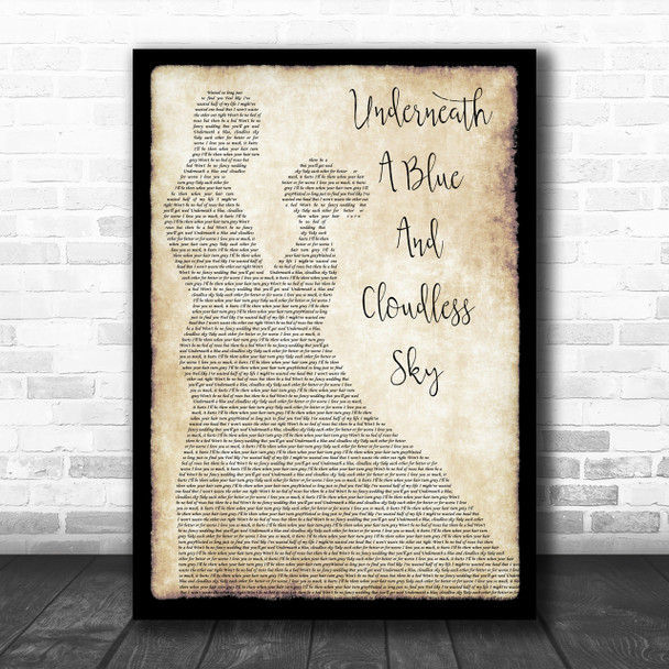 Seasick Steve Underneath A Blue And Cloudless Sky Man Lady Dancing Lyric Music Wall Art Print