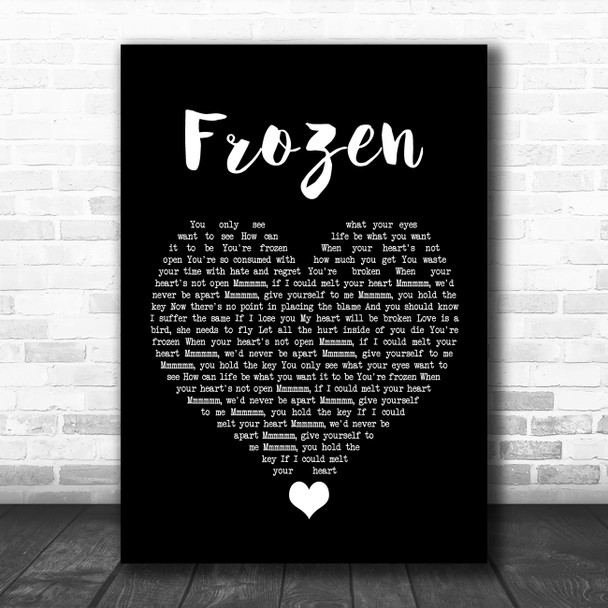 Madonna Frozen Black Heart Song Lyric Quote Music Print