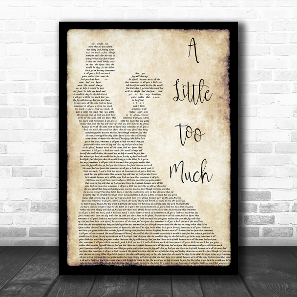 Shawn Mendes A Little Too Much Song Lyric Man Lady Dancing Music Wall Art Print