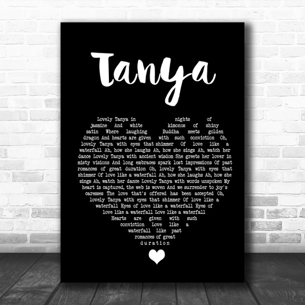 Michael Nesmith Tanya Black Heart Song Lyric Quote Music Print