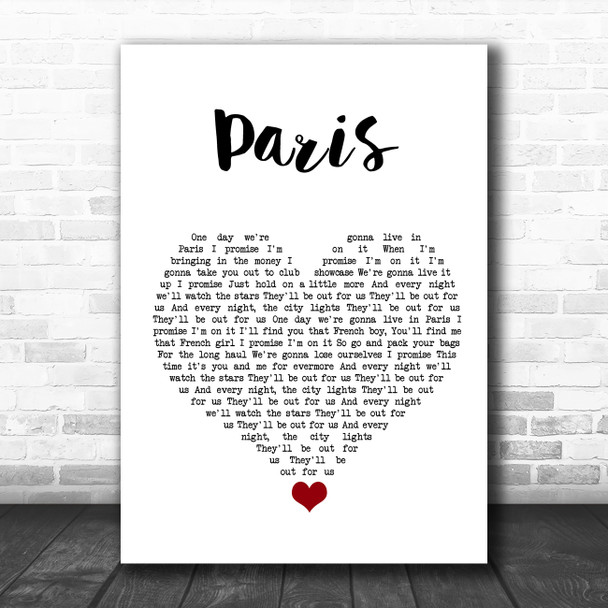 Friendly Fires Paris White Heart Song Lyric Quote Music Print