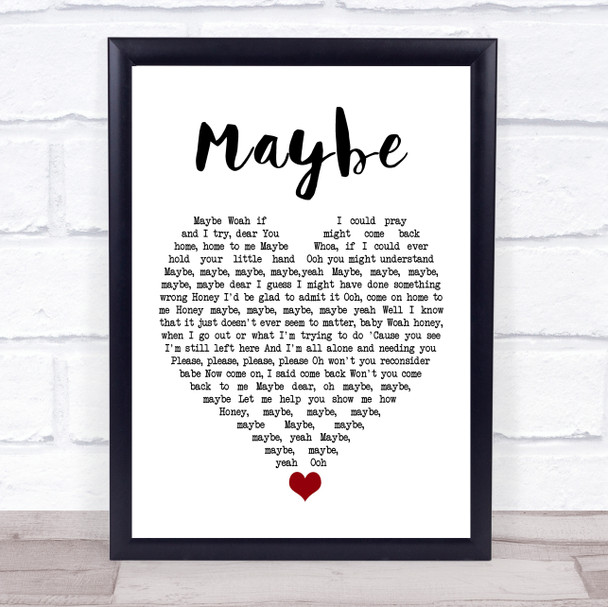 Janis Joplin Maybe White Heart Song Lyric Quote Music Print