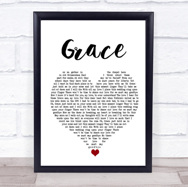 Rod Stewart Grace White Heart Song Lyric Quote Music Print