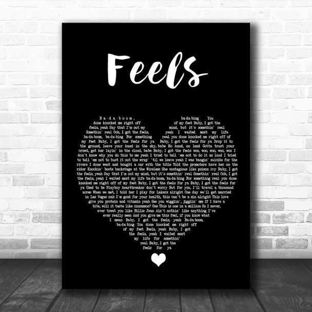 Ed Sheeran Feels Black Heart Song Lyric Quote Music Print