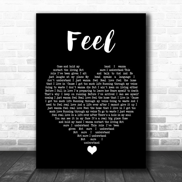 Robbie Williams Feel Black Heart Song Lyric Quote Music Print
