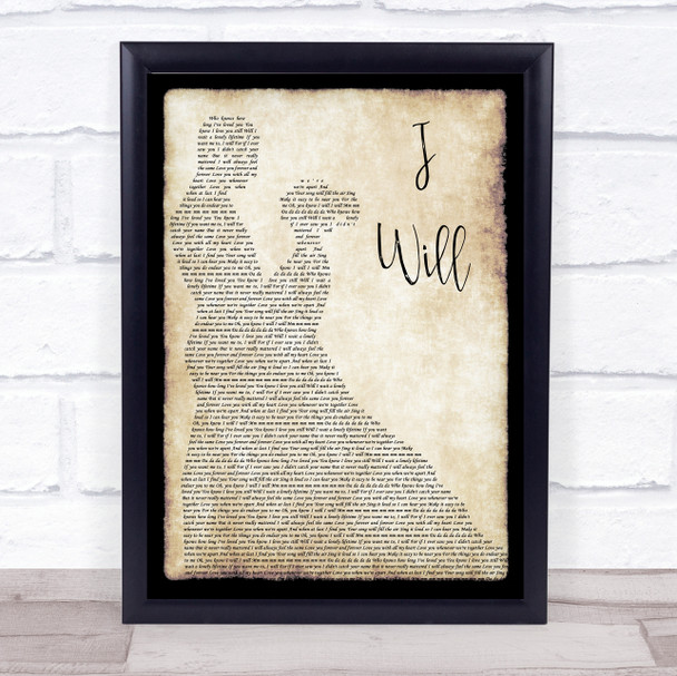 The Beatles I Will Song Lyric Man Lady Dancing Music Wall Art Print