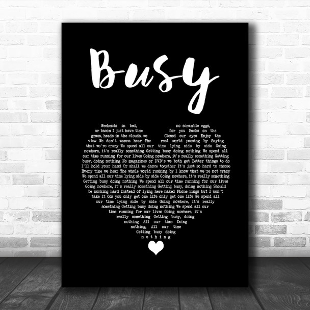 Olly Murs Busy Black Heart Song Lyric Quote Music Print