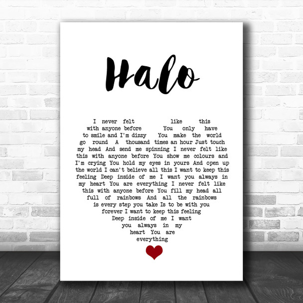 The Cure Halo White Heart Song Lyric Quote Music Print