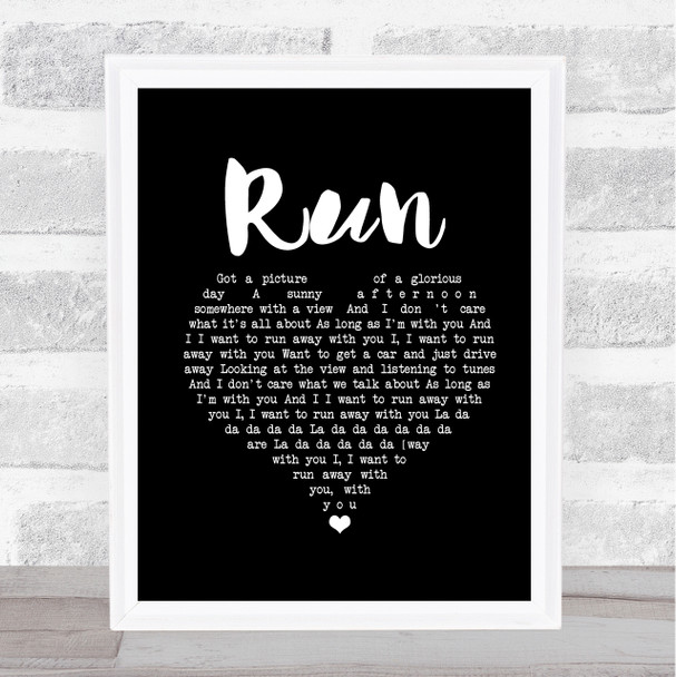 Lighthouse Family Run Black Heart Song Lyric Quote Music Print