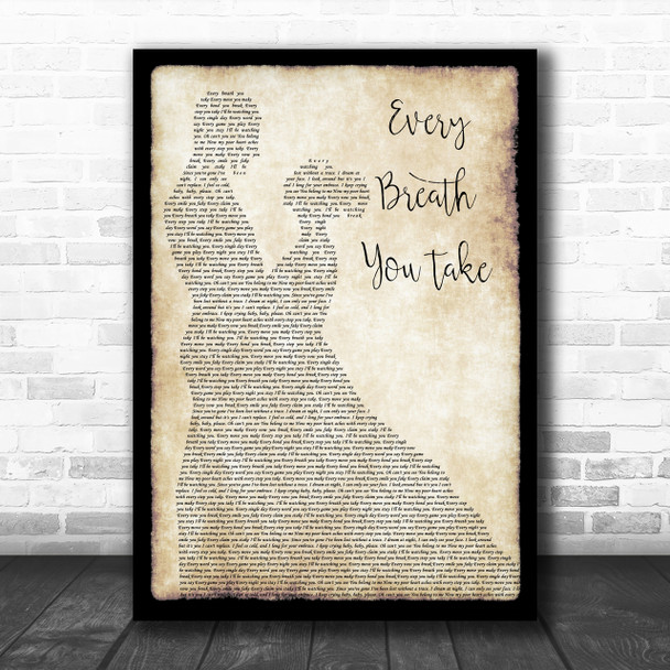 The Police Every Breath You Take Man Lady Dancing Song Lyric Music Wall Art Print