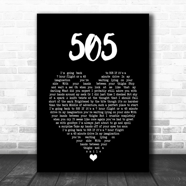 Arctic Monkeys 505 Black Heart Song Lyric Quote Music Print