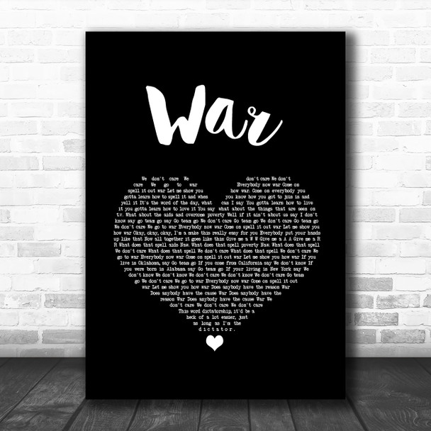 Good Charlotte War Black Heart Song Lyric Quote Music Print