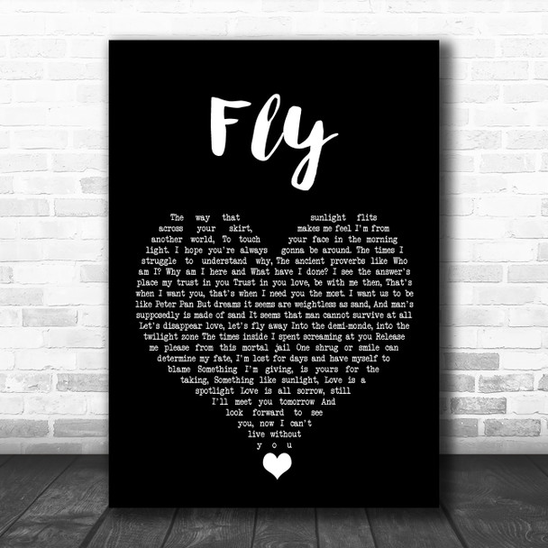 The Jam Fly Black Heart Song Lyric Quote Music Print