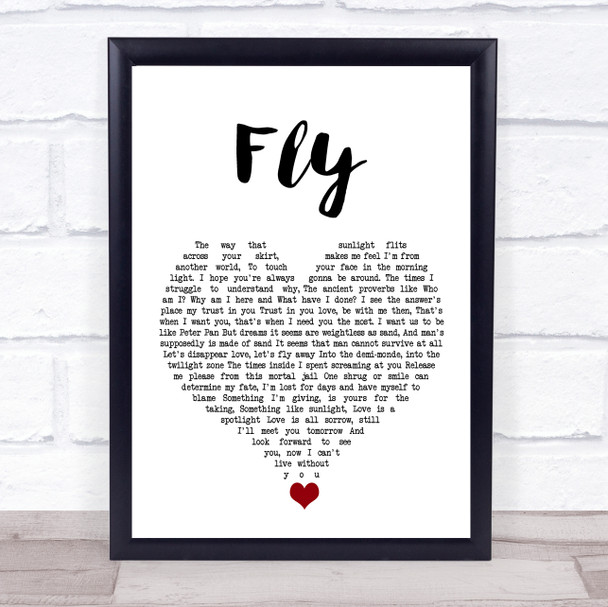 The Jam Fly White Heart Song Lyric Quote Music Print