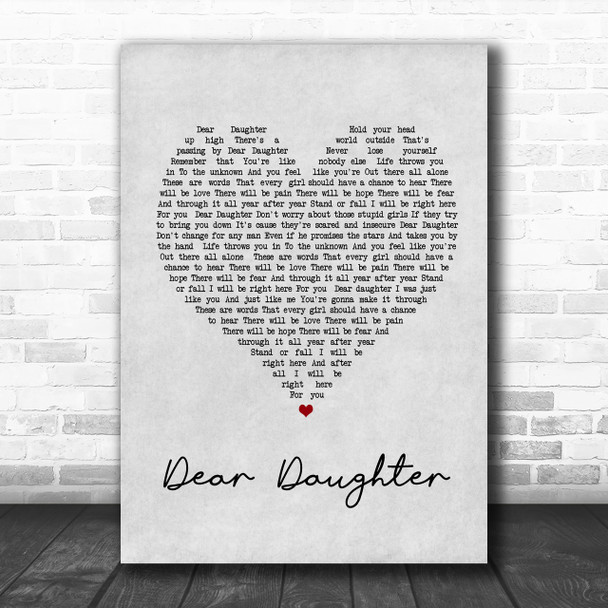 Halestorm Dear Daughter Grey Heart Song Lyric Music Wall Art Print