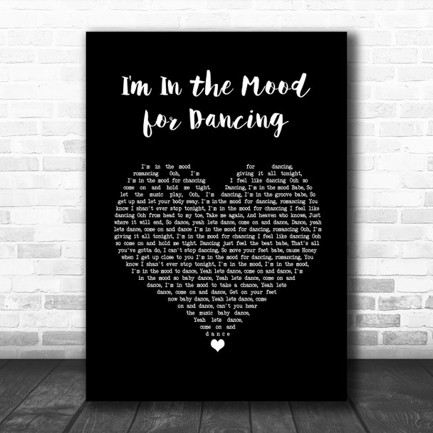 The Nolans I'm In the Mood for Dancing Black Heart Song Lyric Wall Art Print