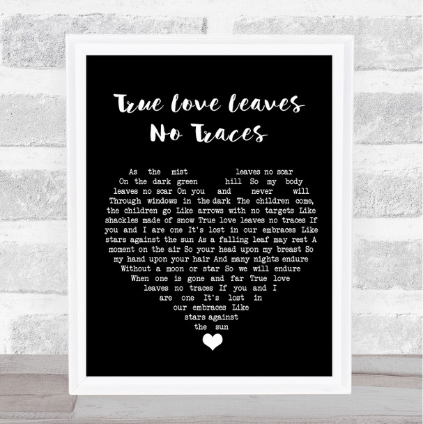 Leonard Cohen True Love Leaves No Traces Black Heart Song Lyric Wall Art Print