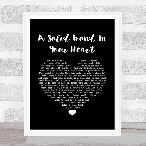 The Style Council A Solid Bond In Your Heart Black Heart Song Lyric Wall Art Print