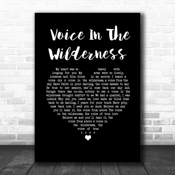 Cliff Richard A Voice In The Wilderness Black Heart Song Lyric Wall Art Print