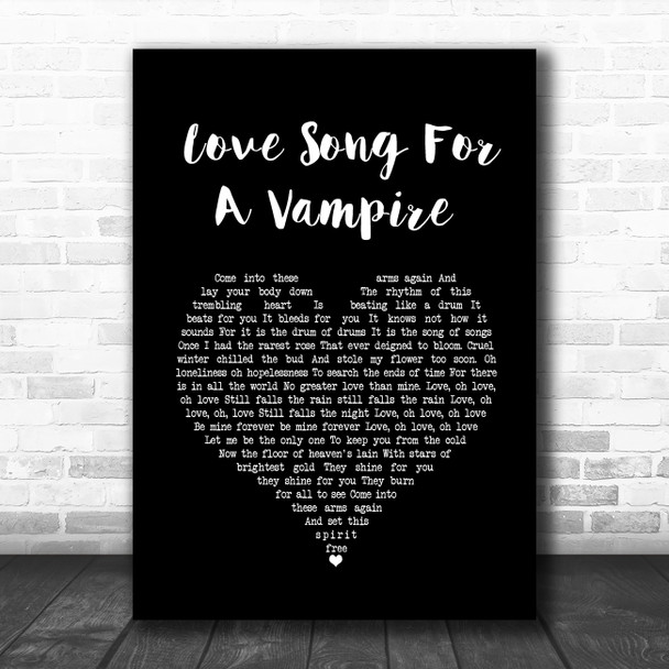 Annie Lennox Love Song For A Vampire Black Heart Song Lyric Wall Art Print