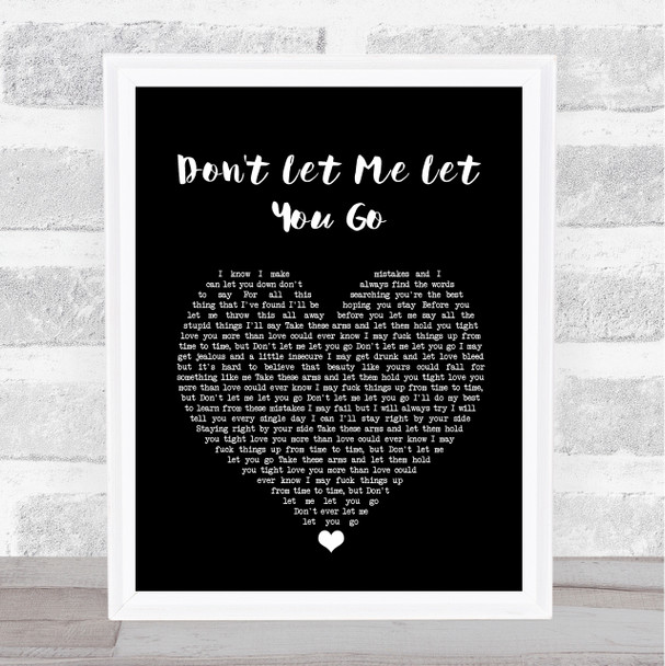 Jamie Lawson Don't Let Me Let You Go Black Heart Song Lyric Wall Art Print