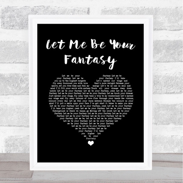 Baby D Let Me Be Your Fantasy Black Heart Song Lyric Wall Art Print