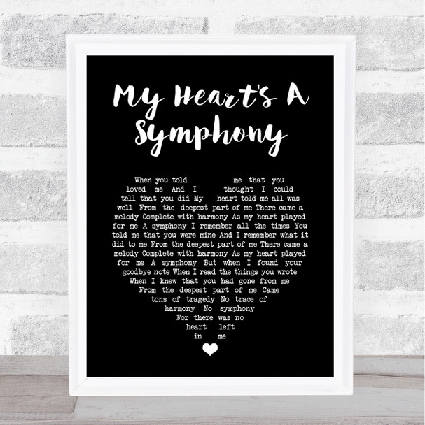 Gary Lewis & The Playboys My Heart's A Symphony Black Heart Song Lyric Wall Art Print