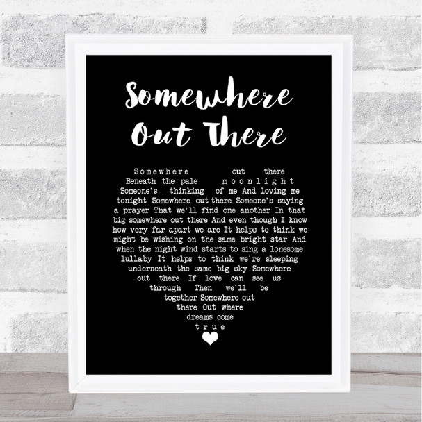 James Ingram Somewhere Out There Black Heart Song Lyric Wall Art Print