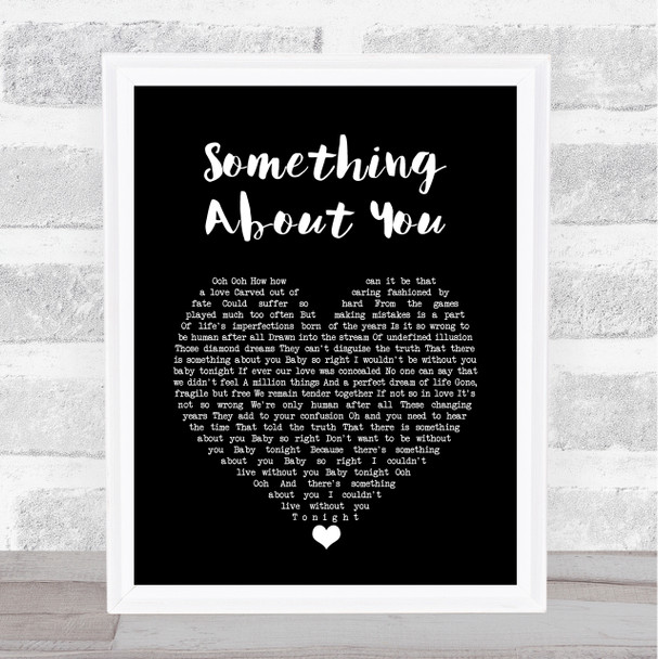 Level 42 Something About You Black Heart Song Lyric Wall Art Print
