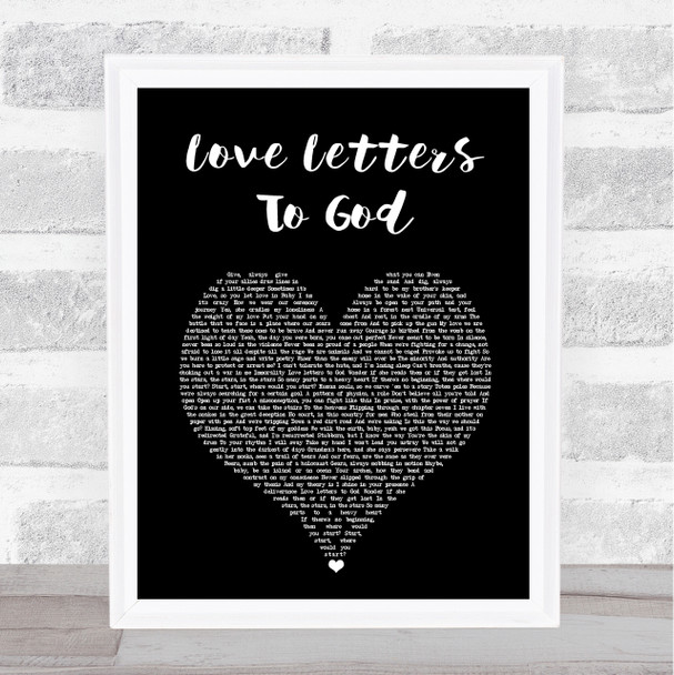 Nahko And Medicine For The People Love Letters To God Black Heart Song Lyric Wall Art Print