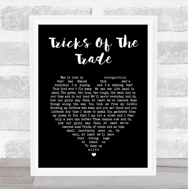 Paolo Nutini Tricks Of The Trade Black Heart Song Lyric Wall Art Print
