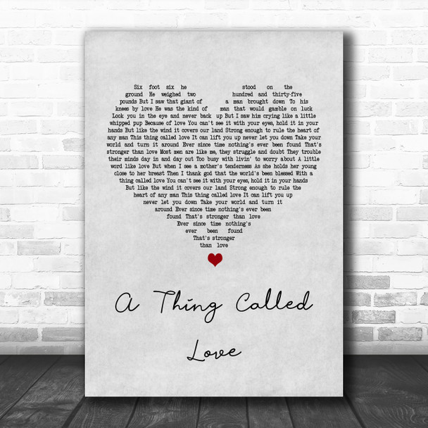 Johnny Cash A Thing Called Love Grey Heart Song Lyric Music Wall Art Print