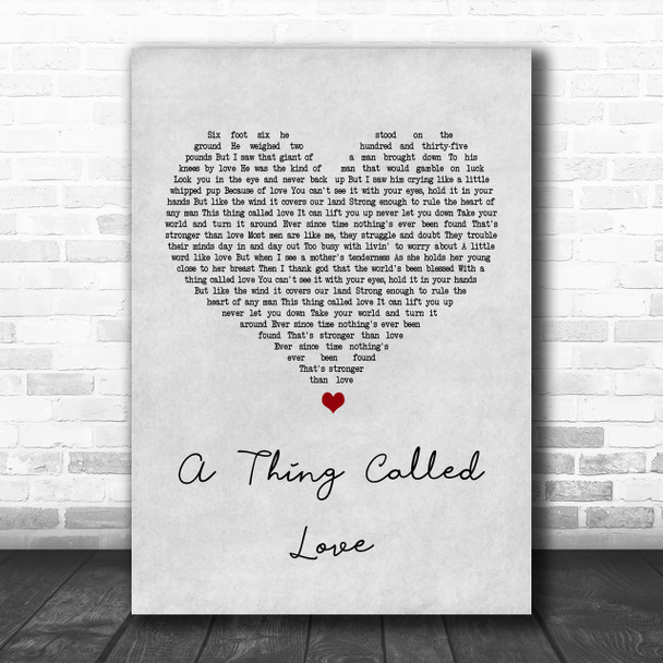 Johnny Cash A Thing Called Love Grey Heart Song Lyric Music Wall Art Print
