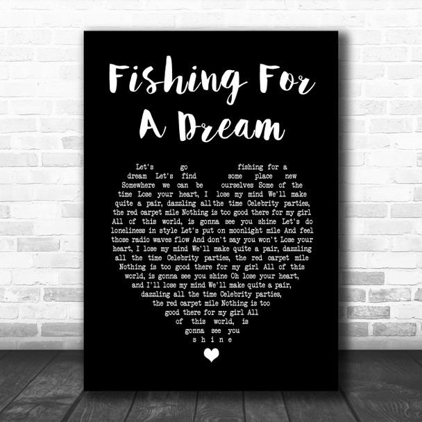 Turin Brakes Fishing For A Dream Black Heart Song Lyric Wall Art Print