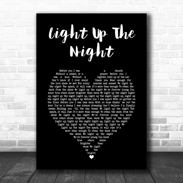 Boyzone Light Up The Night Black Heart Song Lyric Wall Art Print