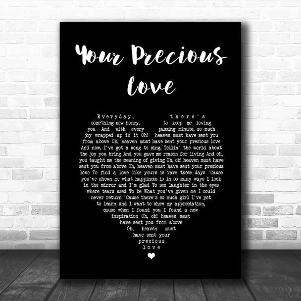 Erykah Badu and D'angelo Your Precious Love Black Heart Song Lyric Wall Art Print