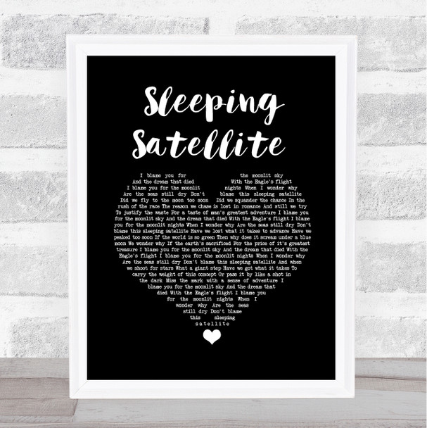 Tasmin Archer Sleeping Satellite Black Heart Song Lyric Wall Art Print