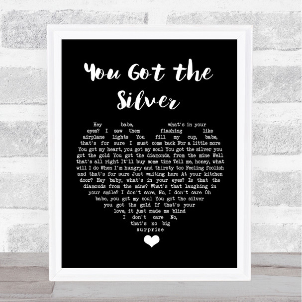 The Rolling Stones You Got the Silver Black Heart Song Lyric Wall Art Print