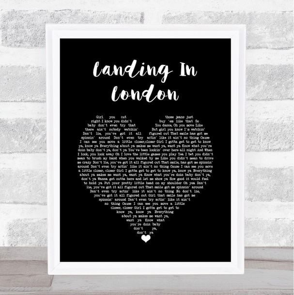 3 Doors Down Landing In London Black Heart Song Lyric Wall Art Print