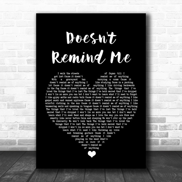 Audioslave Doesn't Remind Me Black Heart Song Lyric Wall Art Print