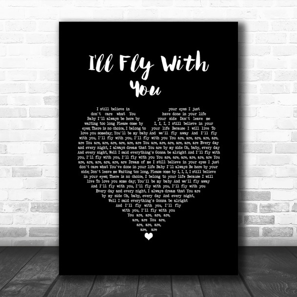 Gigi D'Agostino I'll Fly With You Black Heart Song Lyric Wall Art Print