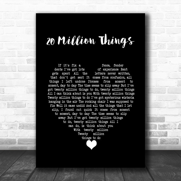 Lowell George 20 Million Things Black Heart Song Lyric Wall Art Print
