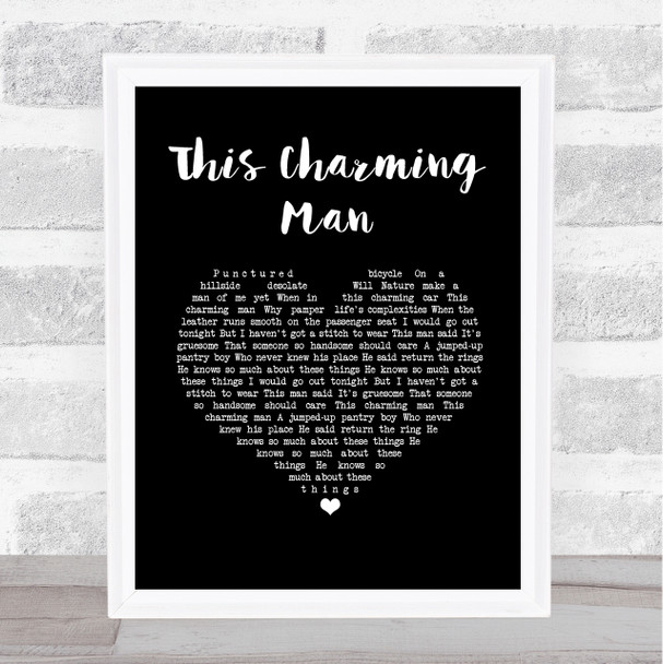 The Smiths This Charming Man Black Heart Song Lyric Wall Art Print