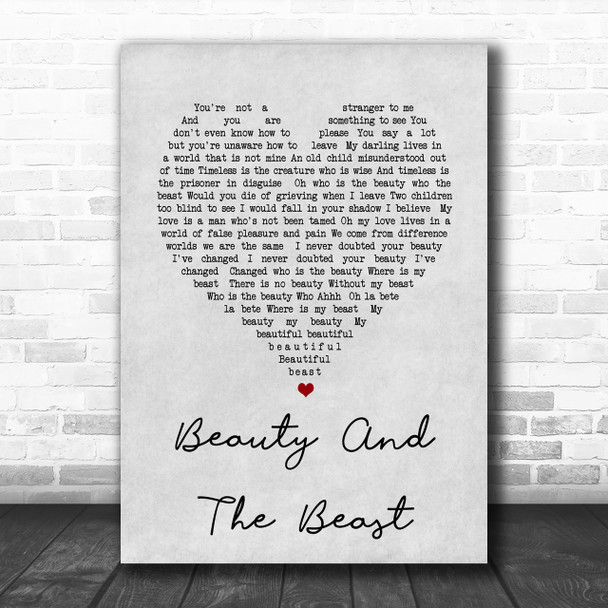 Stevie Nicks Beauty And The Beast Grey Heart Song Lyric Music Wall Art Print