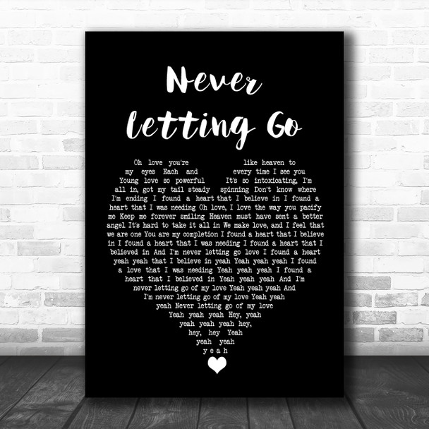 Anthony Hamilton Never Letting Go Black Heart Song Lyric Wall Art Print