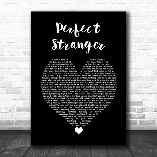 Katy B Perfect Stranger Black Heart Song Lyric Wall Art Print