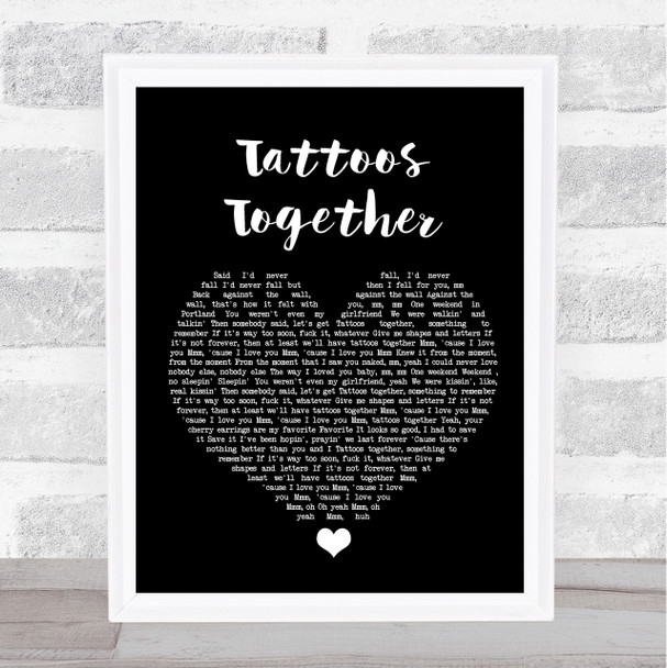 Lauv Tattoos Together Black Heart Song Lyric Wall Art Print