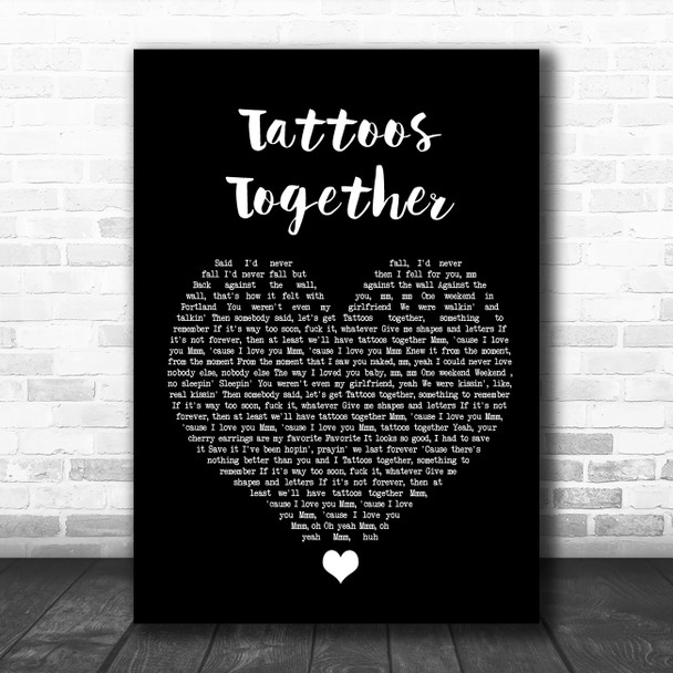Lauv Tattoos Together Black Heart Song Lyric Wall Art Print